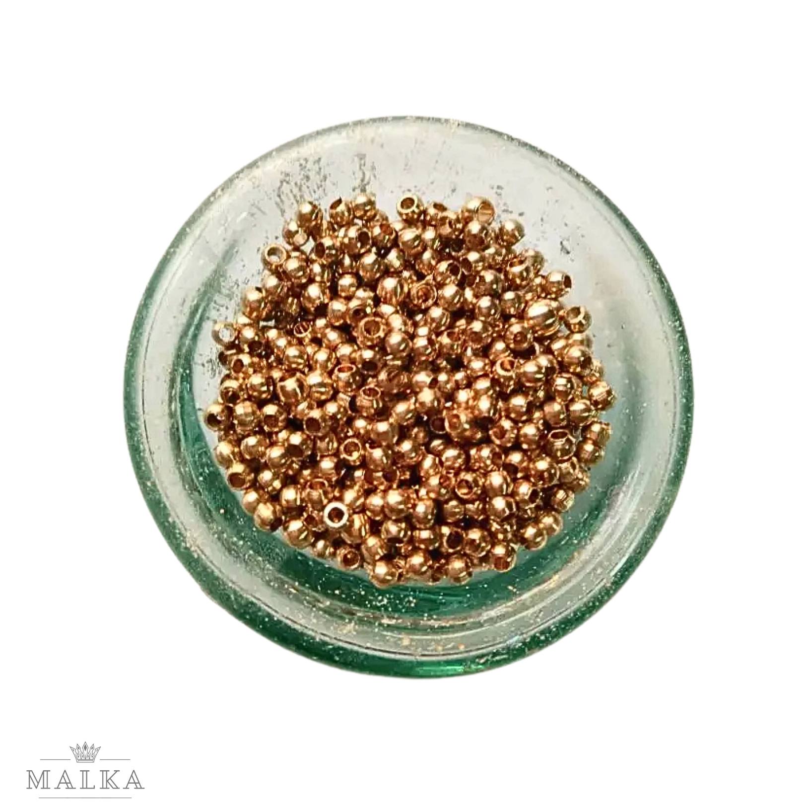 2MM round brass beads